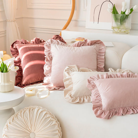 chouchouette フリル　クッションカバー Frill_Velvet_cushion_cover_02_