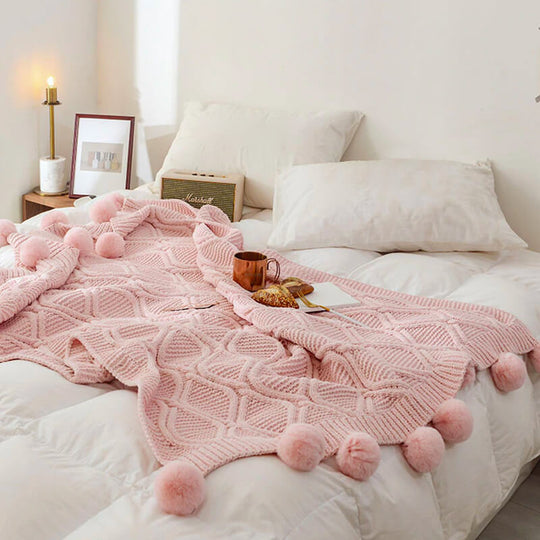 ポンポンニットブランケット | SHEILANI ブランケット 夏 おしゃれ