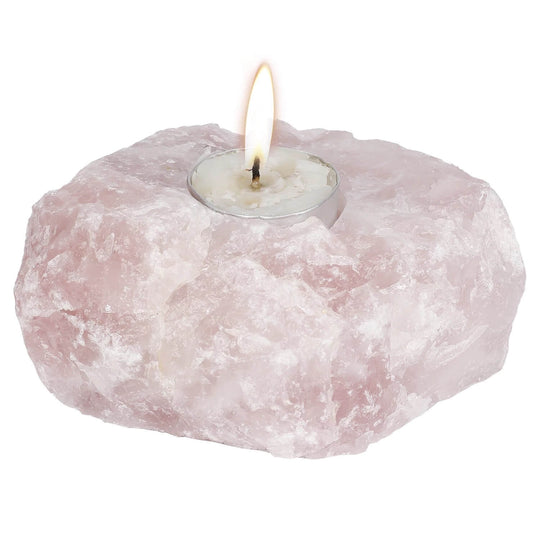 天然ローズクォーツキャンドルホルダー【SHEILANI】 ローズクォーツ